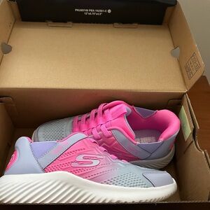 Skechers Pink and Gray Kids Sneakers
